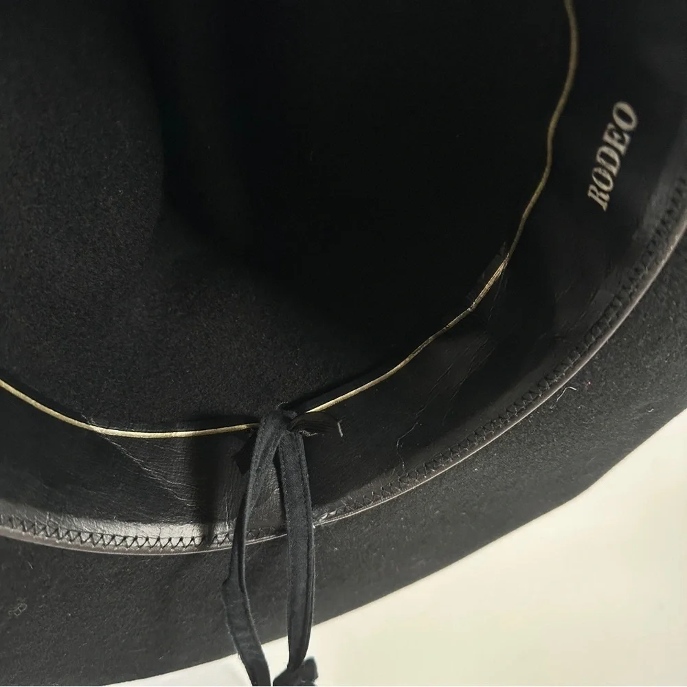 Rodeo Festival Western Black Wool Felt Hat With Concho Band
